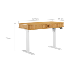 Tate Electric Height Adjustable Desk Furniture > Office V80-TATE-ED120-OAK-WHT Online Furniture