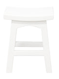 Tokyo Solid Mahogan Timber Footstool (White)