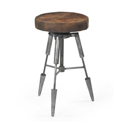 TRIPOD LEATHER WIND UP STOOL Furniture > Bar Stools & Chairs > Arm Chairs & Recliners V742-M20689 Online Furniture