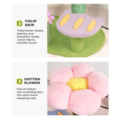 Tulip Cat Tree Tower Scratching Post Scratcher Kitten Play Condo House Pet Care > Cat Supplies V488-PCSFF-FE Online Furniture