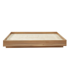 Walnut Oak Wood Floating Bed Base King Furniture > Bedroom V80-NOOK-183DARK-BB-K Online Furniture