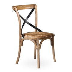 Woodland 4pc Set Dining Chair X-Back Birch Timber Wood Woven Seat Natural Furniture > Dining V315-VHND-MONT-06-4PC-KIT Online Furniture