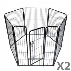 YES4PETS 12 Panels 100 cm Heavy Duty Pet Dog Cat Puppy Rabbit Exercise Playpen Fence Extension Pet Care > Dog Supplies > Dog Playpens & Gates V278-HPL100-W-HPL100-4-B-DOOR Online Furniture