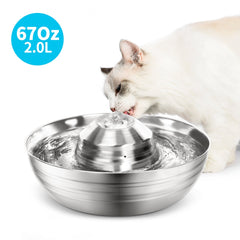 YES4PETS 2L Automatic Electric Pet Water Fountain Dog Cat Stainless Steel Feeder Bowl Dispenser Pet Care > Dog Supplies V278-PWS-102 Online Furniture