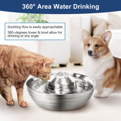 YES4PETS 2L Automatic Electric Pet Water Fountain Dog Cat Stainless Steel Feeder Bowl Dispenser Pet Care > Dog Supplies V278-PWS-102 Online Furniture