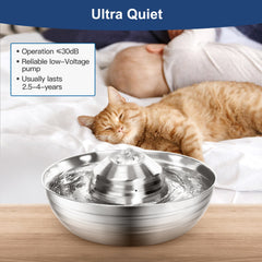 YES4PETS 2L Automatic Electric Pet Water Fountain Dog Cat Stainless Steel Feeder Bowl Dispenser Pet Care > Dog Supplies V278-PWS-102 Online Furniture