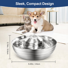 YES4PETS 2L Automatic Electric Pet Water Fountain Dog Cat Stainless Steel Feeder Bowl Dispenser Pet Care > Dog Supplies V278-PWS-102 Online Furniture