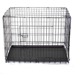 YES4PETS 30' Collapsible Metal Dog Rabbit Crate Cage Cat Carrier With Divider Pet Care > Dog Supplies V278-CR30WDIVIDER Online Furniture