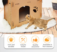 YES4PETS Cat Cardboard House Tower Condo Scratcher Pet Post Furniture Double Storey Pet Care > Cat Supplies V278-FH-0001-CARBORD-HOUSE Online Furniture