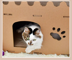 YES4PETS Cat Cardboard House Tower Condo Scratcher Pet Post Furniture Double Storey Pet Care > Cat Supplies V278-FH-0001-CARBORD-HOUSE Online Furniture