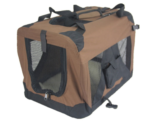 YES4PETS Large Portable Foldable Pet Dog Cat Puppy Travel Cage Soft Crate-Brown Pet Care > Dog Supplies > Dog Carriers & Crates V278-SC-L_BROWN Online Furniture