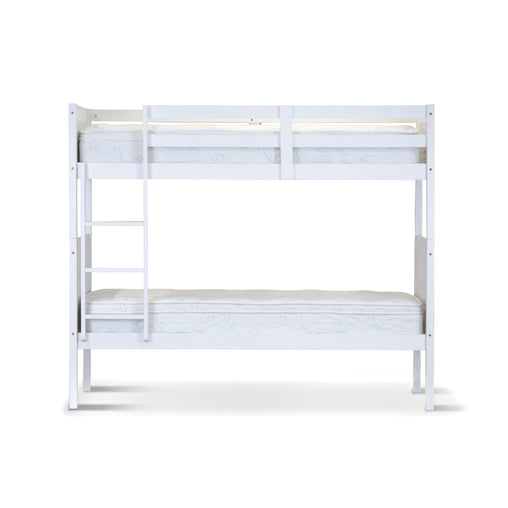 Zinnia Single Bunk Bed Frame Solid Rubber Timber Wood Loft Furniture - White Furniture > Bedroom > Beds & Bed Frames V315-V-WELL-01-KIT Online Furniture