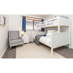 Zinnia Single Double Bunk Bed Frame Rubber Timber Wood Loft Furniture - White Furniture > Bedroom > Beds & Bed Frames V315-V-WELL-02-KIT Online Furniture