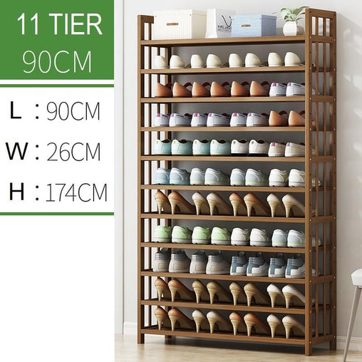 11 Tier Tower Bamboo Wooden Shoe Rack Corner Shelf Stand Storage Organizer Furniture > Office V255-0408-11 Online Furniture