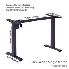 120cm Standing Desk Height Adjustable Sit Grey Stand Motorised Single Motor Frame Birch Top Furniture > Office V255-SMG-120M Online Furniture