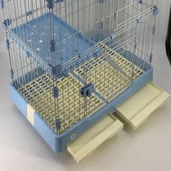 146 cm Blue Pet 4 Level Cat Cage House With Litter Tray & Wheel 72x47x146 cm Pet Care > Cat Supplies V278-CSN-1-3-M-3-BLUE Online Furniture