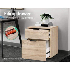 2 Drawer Filing Cabinet Office Shelves Storage Drawers Cupboard - ozily