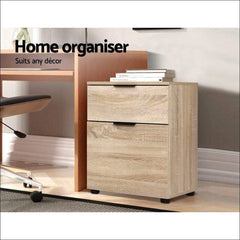 2 Drawer Filing Cabinet Office Shelves Storage Drawers Cupboard - ozily