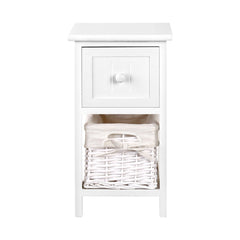 2 PCS Artiss Bedside Table - White Furniture > Bedroom ST-CAB-1D-1B-WHX2 Online Furniture