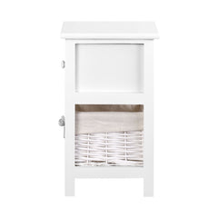 2 PCS Artiss Bedside Table - White Furniture > Bedroom ST-CAB-1D-1B-WHX2 Online Furniture