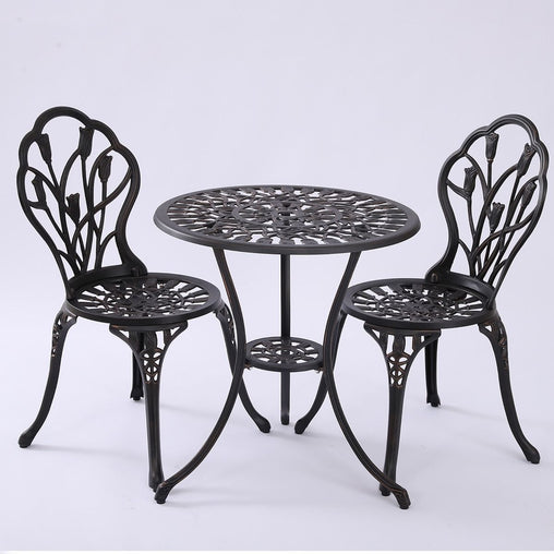 2 Seater Dominique Cast Aluminium Bistro Set Furniture > Outdoor V231-CAS-001 BRONZE Online Furniture