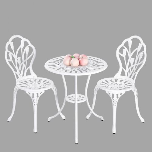 2 Seater Dominique Cast Aluminium Bistro Set Furniture > Outdoor V231-CAS-001 WHITE Online Furniture