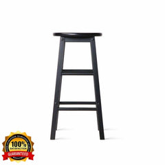 2 X Bar Stool Wooden - Natural and Black - ozily