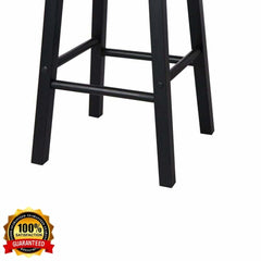 2 X Bar Stool Wooden - Natural and Black - ozily