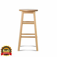 2 X Bar Stool Wooden - Natural and Black - ozily