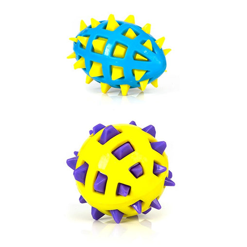 2 x Large Dog Puppy Rubber Spike TPR Football Ball Dental Hygiene Chew Play Toy Pet Care > Dog Supplies V278-59613-TWO-DOG-SPIKE-TOY Online Furniture