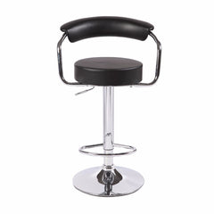 2X Black Bar Stools Faux Leather High Back Adjustable Crome Base Gas Lift Swivel Chairs Furniture > Bar Stools & Chairs V43-BS-GINA-BL Online Furniture