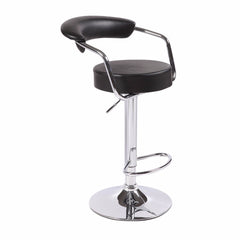 2X Black Bar Stools Faux Leather High Back Adjustable Crome Base Gas Lift Swivel Chairs Furniture > Bar Stools & Chairs V43-BS-GINA-BL Online Furniture