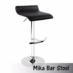 2X Black Bar Stools Faux Leather Low Back Adjustable Crome Base Gas Lift Slim Seat Swivel Chairs - ozily