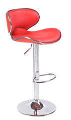 2X Red Bar Stools Faux Leather Mid High Back Adjustable Crome Base Gas Lift Swivel Chairs Furniture > Bar Stools & Chairs V43-BS-BELA-RE Online Furniture