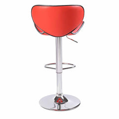 2X Red Bar Stools Faux Leather Mid High Back Adjustable Crome Base Gas Lift Swivel Chairs Furniture > Bar Stools & Chairs V43-BS-BELA-RE Online Furniture