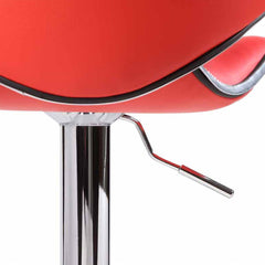 2X Red Bar Stools Faux Leather Mid High Back Adjustable Crome Base Gas Lift Swivel Chairs Furniture > Bar Stools & Chairs V43-BS-BELA-RE Online Furniture