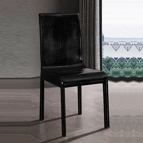 2x Steel Frame Black Leatherette Medium High Backrest Dining Chairs with Wooden legs - ozily