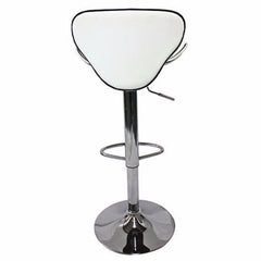 2X WhiteBar Stools Faux Leather Mid High Back Adjustable Crome Base Gas Lift Swivel Chairs - ozily