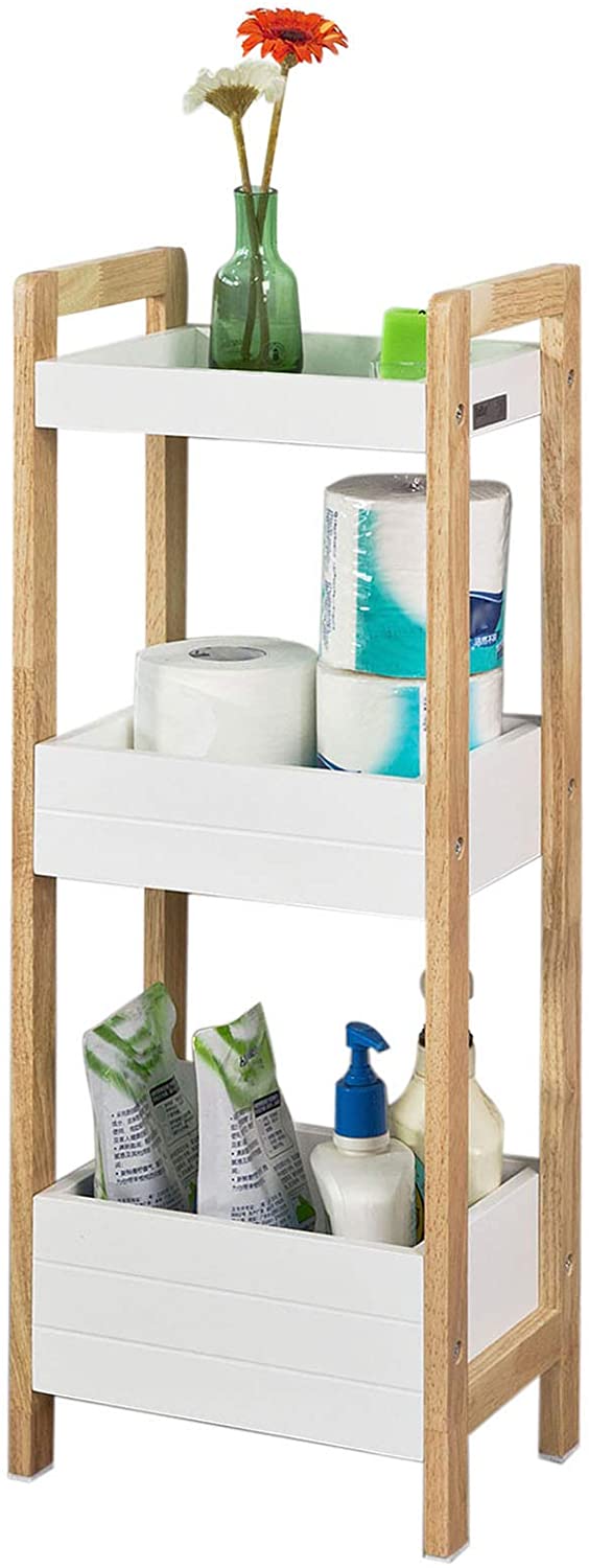 3-Tier White Storage Bathroom Shelf - ozily