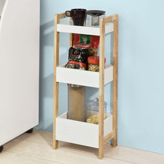 3-Tier White Storage Bathroom Shelf - ozily