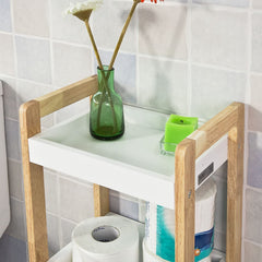 3-Tier White Storage Bathroom Shelf - ozily