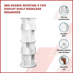 360-degree Rotating 4 Tier Display Shelf Bookcase Organiser Furniture > Office V63-834351 Online Furniture