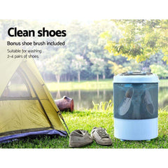 3KG Mini Portable Washing Machine Shoes Wash Top Load Spin Camp Caravan - ozily