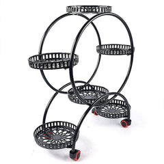 4 Layer 6 Pots Flower Holder Plant Stand Shelf 4-Wheel Free Moving Rack Furniture > Office V63-840601 Online Furniture