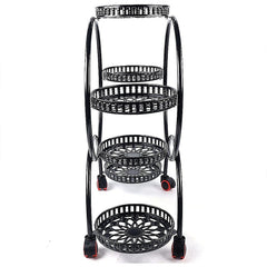 4 Layer 6 Pots Flower Holder Plant Stand Shelf 4-Wheel Free Moving Rack Furniture > Office V63-840601 Online Furniture