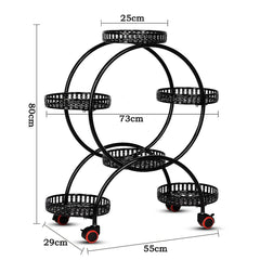 4 Layer 6 Pots Flower Holder Plant Stand Shelf 4-Wheel Free Moving Rack Furniture > Office V63-840601 Online Furniture