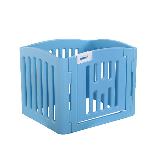 4 Panel Plastic Pet Pen Pet Foldable Fence Dog Fence Enclosure With Gate Blue Pet Care > Dog Supplies V278-BP229-PEN4PANEL-BLUE Online Furniture