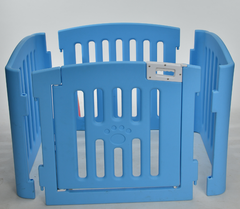 4 Panel Plastic Pet Pen Pet Foldable Fence Dog Fence Enclosure With Gate Blue Pet Care > Dog Supplies V278-BP229-PEN4PANEL-BLUE Online Furniture