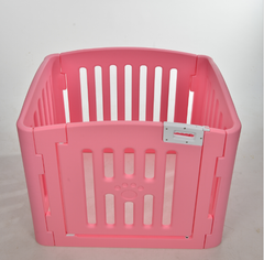 4 Panel Plastic Pet Pen Pet Foldable Fence Dog Fence Enclosure With Gate Pink Pet Care > Dog Supplies V278-BP229-PEN4PANEL-PINK Online Furniture