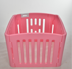 4 Panel Plastic Pet Pen Pet Foldable Fence Dog Fence Enclosure With Gate Pink Pet Care > Dog Supplies V278-BP229-PEN4PANEL-PINK Online Furniture